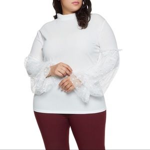 Cute Plus Size Bell Sleeve Top